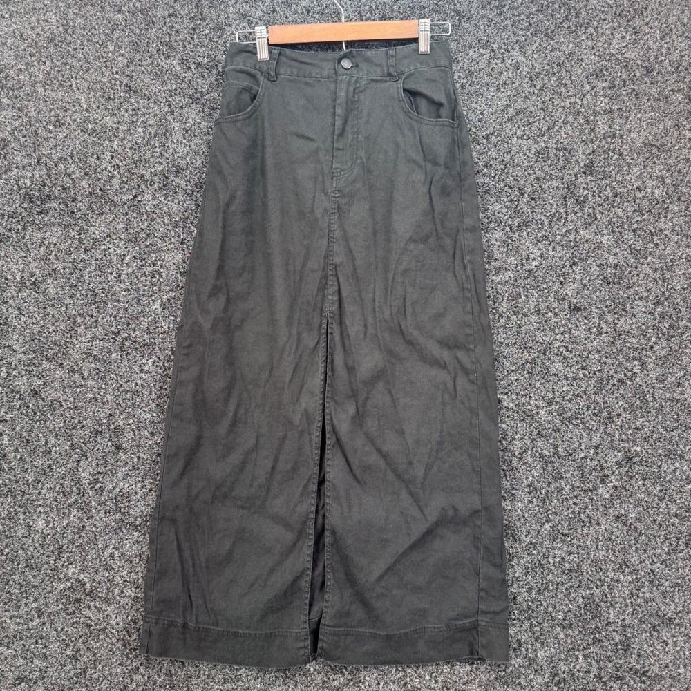 Pilcro Anthropologie Black Denim Front Slit Maxi Skirt Size 6